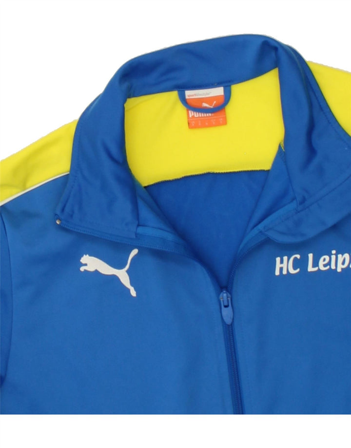 PUMA Mens Graphic Tracksuit Top Jacket Small Blue Colourblock Polyester Vintage Puma and Second-Hand Puma from Messina Hembry 