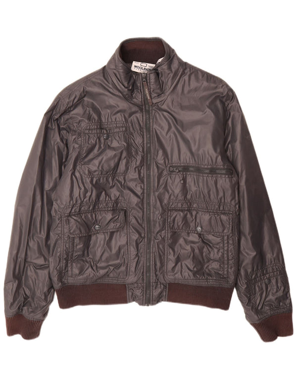 Woolrich Mens Penn-Rich Bomber Jacket UK 42 XL Grey Nylon