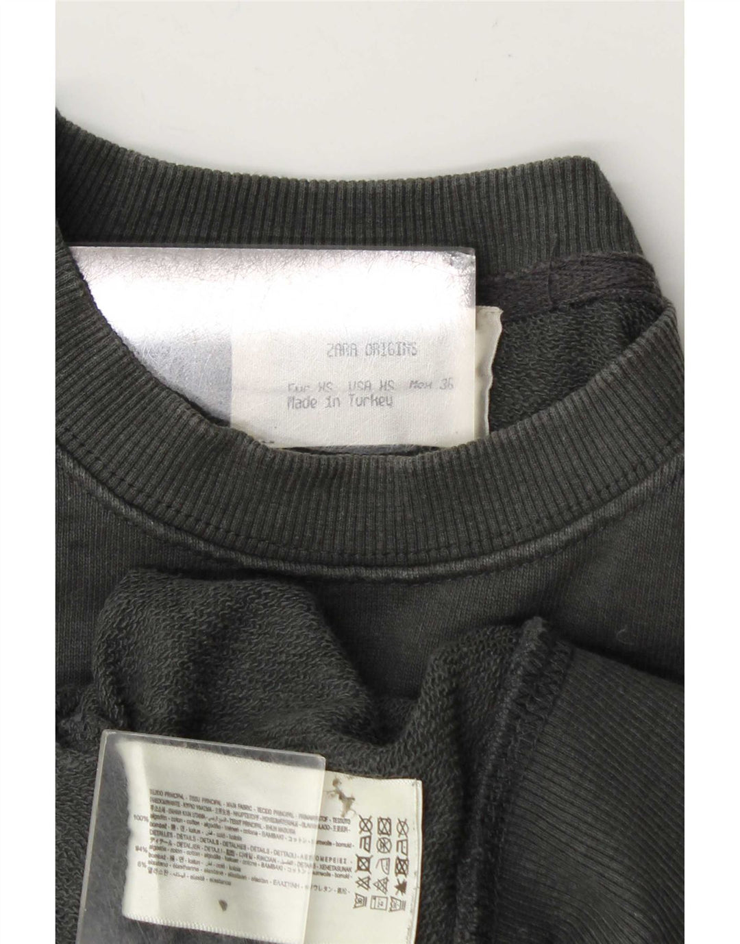 Zara Sweatshirt til mænd XS Grå bomuld