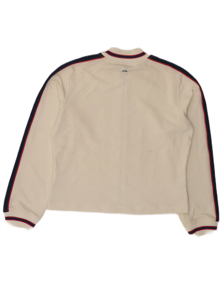 ELLESSE Womens Crop træningsdragt Topjakke UK 12 Medium Off White Polyester