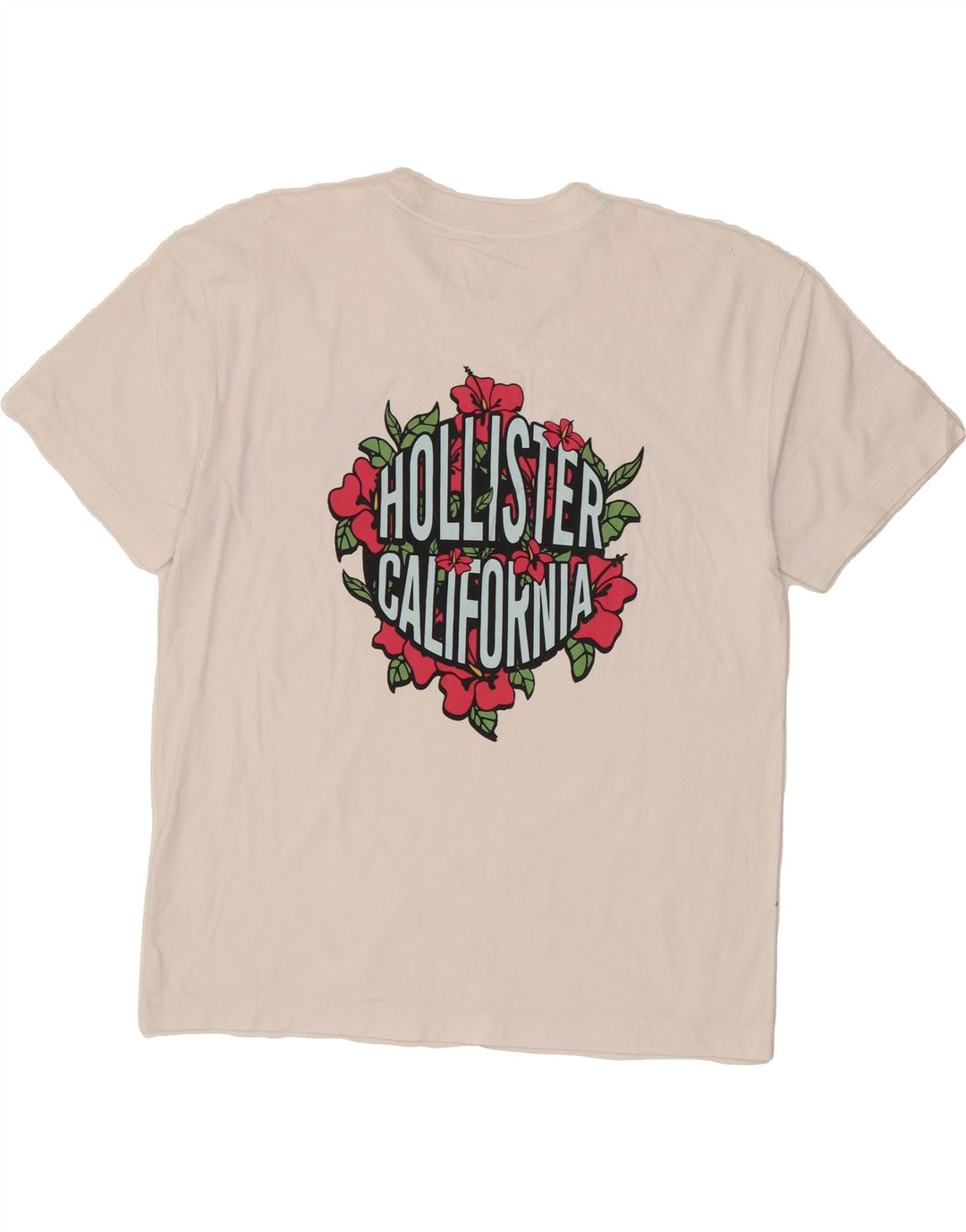 HOLLISTER Mens Graphic T-Shirt Top Medium White Vintage Hollister and Second-Hand Hollister from Messina Hembry 
