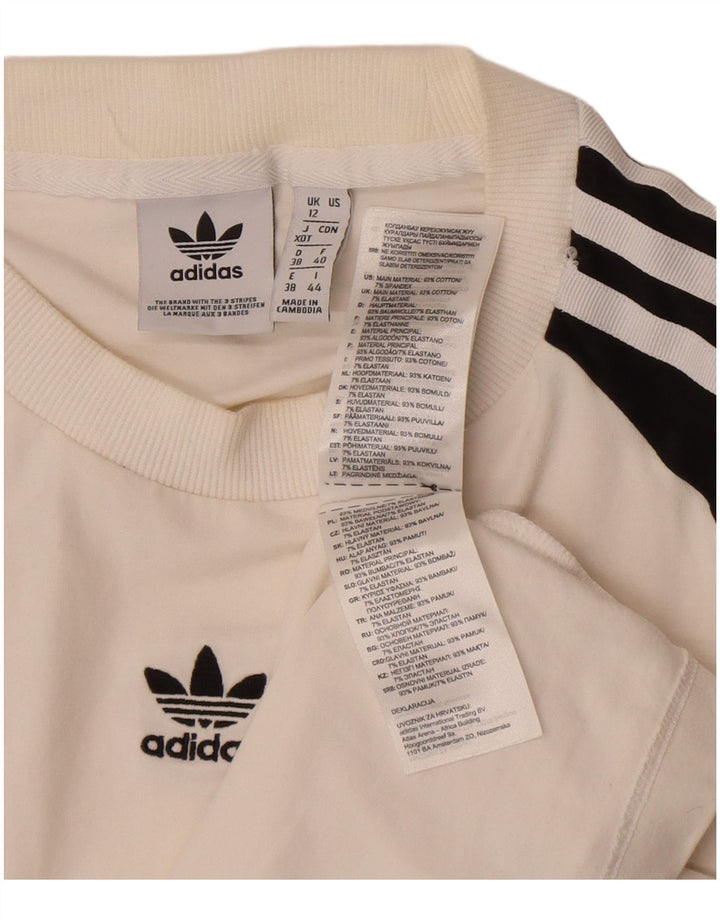 Adidas Dame Top Langærmet UK 12 Medium Hvid Bomuld