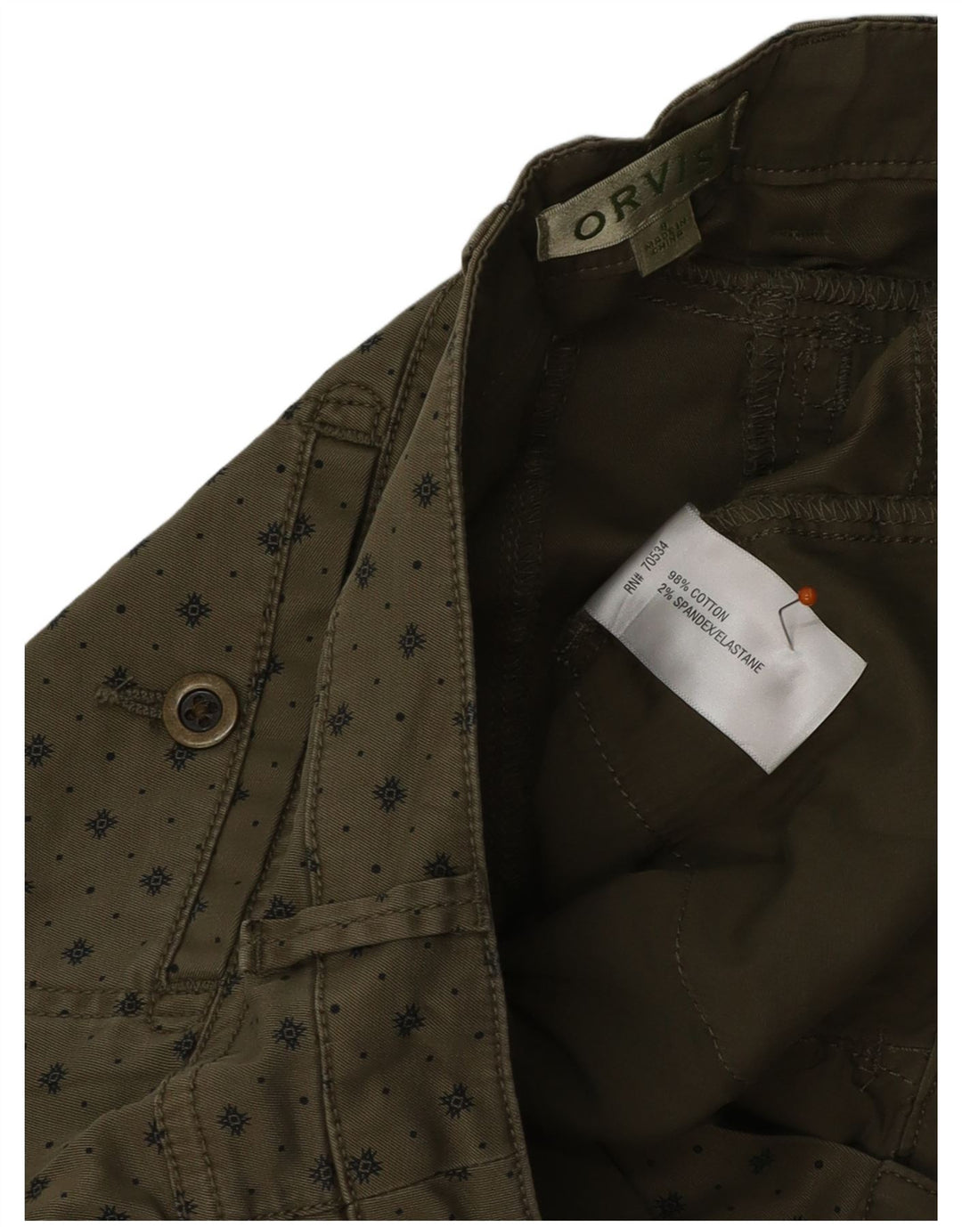 ORVIS Slim Casual Bukser til kvinder US 8 Medium W30 L29 Khaki plettet bomuld