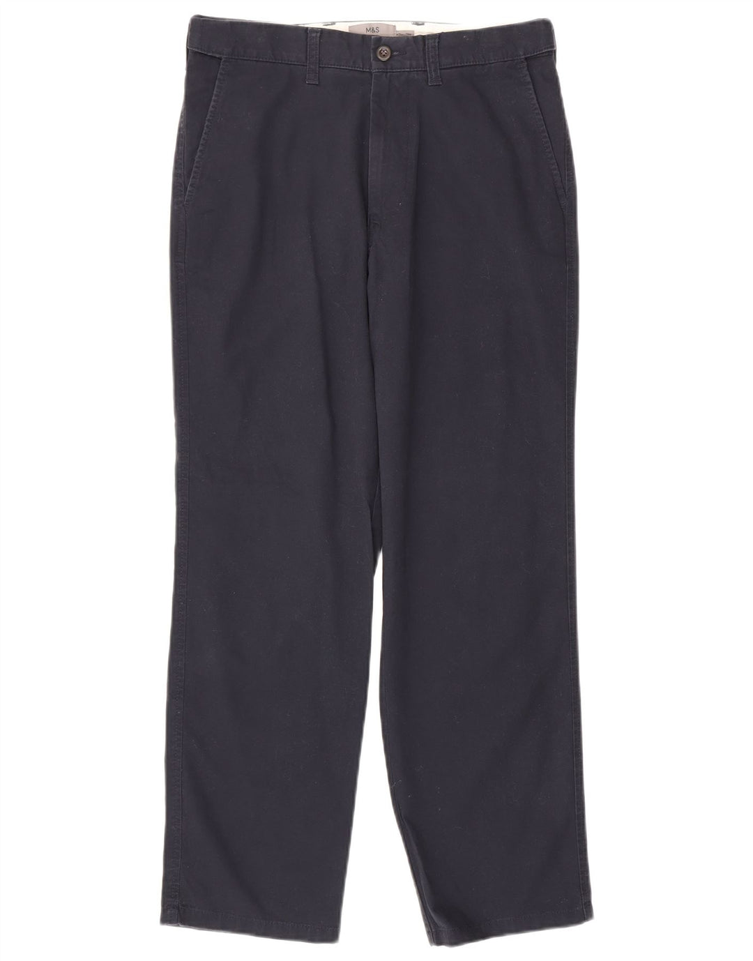 Marks & Spencer Herre Regular Fit Chinobukser W30 L29 Marineblå Bomuld