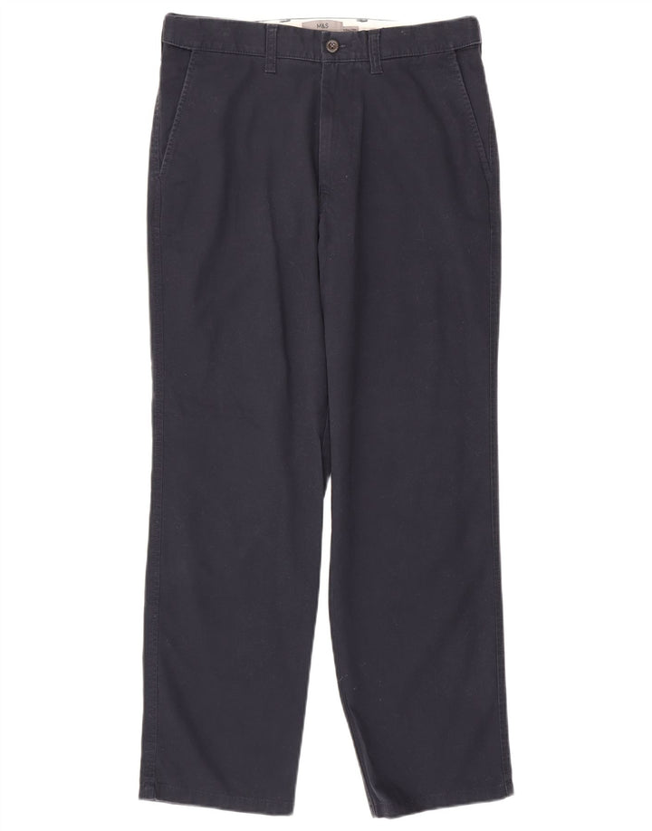 Marks & Spencer Herre Regular Fit Chinobukser W30 L29 Marineblå Bomuld