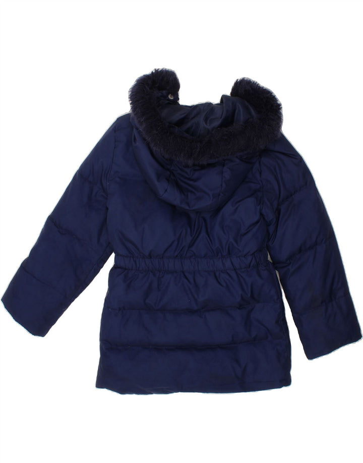 GUESS Girls Hooded Padded Jacket 4-5 Years Navy Blue Vintage Guess and Second-Hand Guess from Messina Hembry 