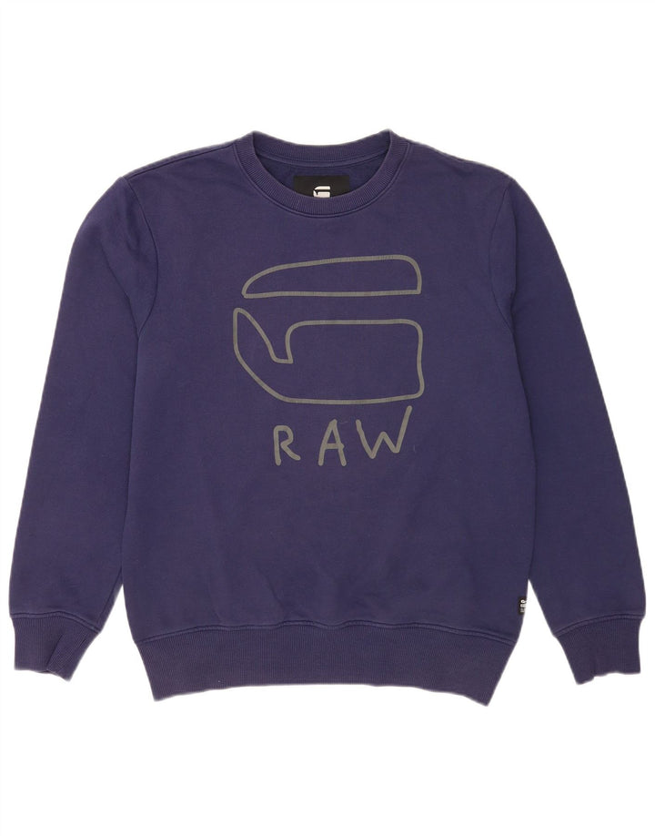 G-Star Herre grafisk sweatshirt Jumper Medium Navyblå Bomuld