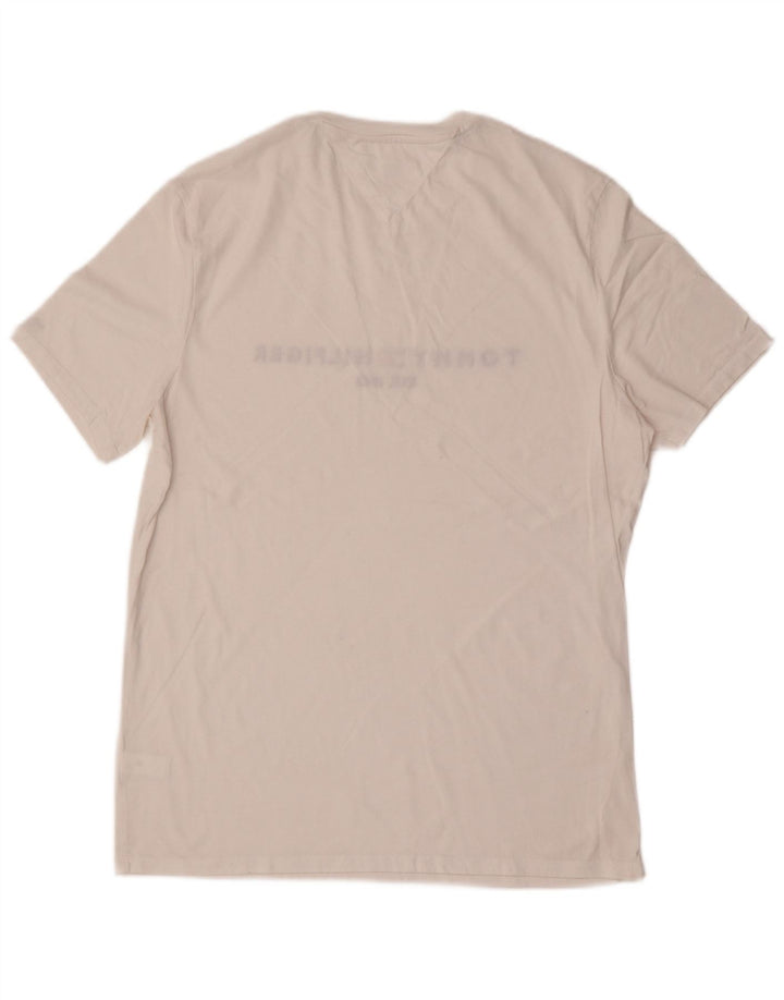 Tommy Hilfiger Herre Regular Fit T-shirt Top Medium Hvid Bomuld