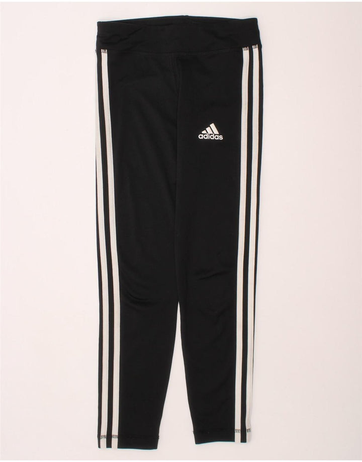 ADIDAS Girls Leggings 9-10 Years  Black Polyester Vintage Adidas and Second-Hand Adidas from Messina Hembry 