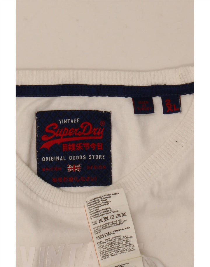 Superdry Grafisk T-shirt top til mænd 2XL hvid bomuld