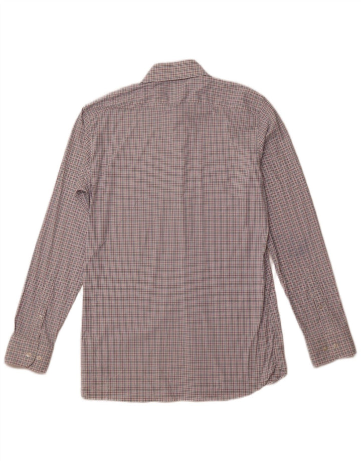 BONOBOS Herre Slim Fit skjorte størrelse 15 1/2 Medium Pink ternet nylon