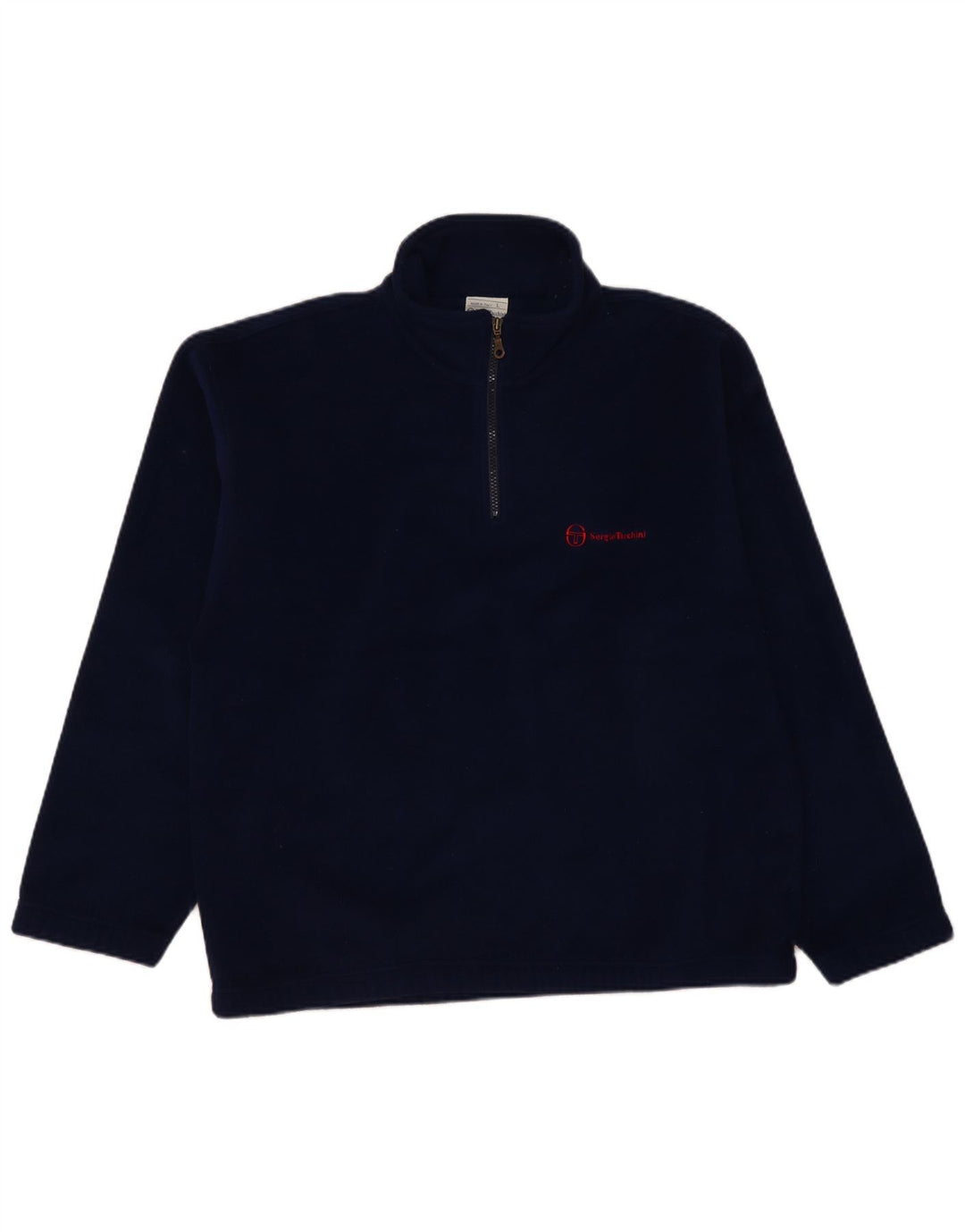 Sergio Tacchini herre lynlås hals fleece jumper stor marineblå polyester