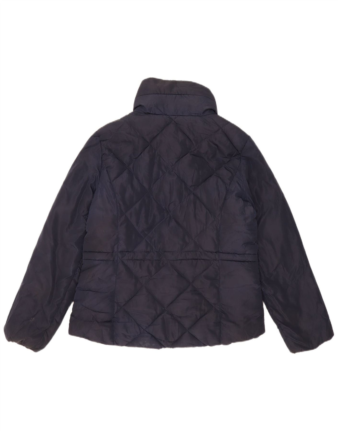 Marks & Spencer Quiltet jakke til kvinder UK 12 Medium Navy Blue Polyester