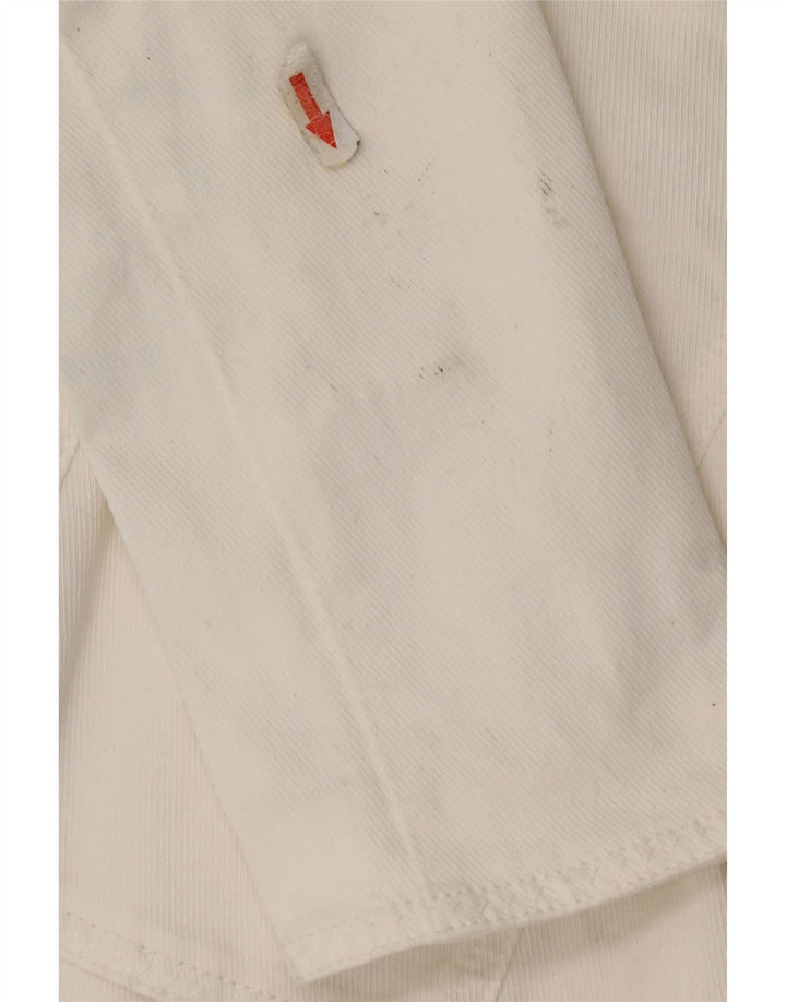 Armani Jeans Dame 3 Button Blazer Jacket UK 10 Small White Bomuld