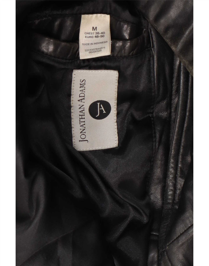 Jonathan Adams Herre Læderfrakke UK 38 Medium Sort