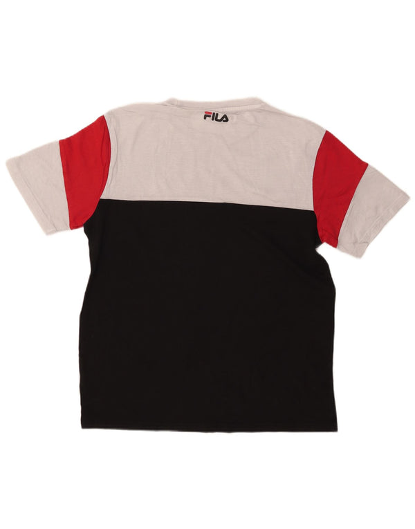 Fila Herre T-Shirt Top Medium Sort Colourblock