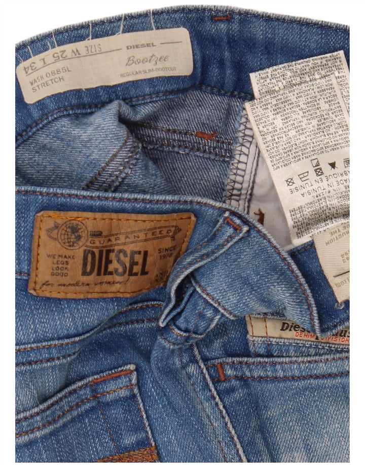 Diesel Dame Bootzee Slim Bootcut Jeans W25 L30 Blå Bomuld