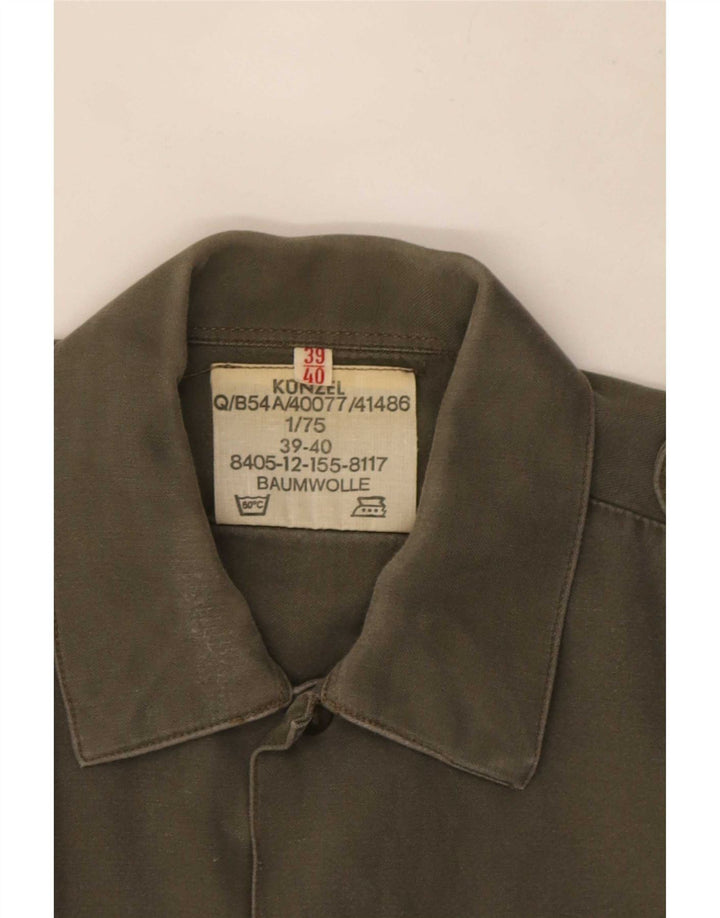 Vintage Herre Military Shirt Størrelse 39/40 Medium Khaki