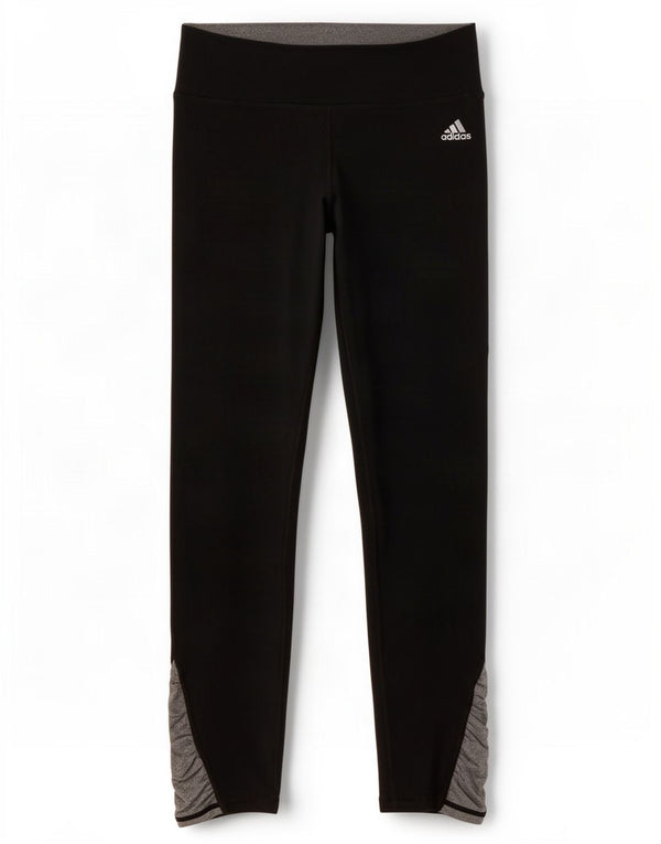 Adidas Dame Dri Fit Leggings UK 8/10 Small Black Colourblock Polyester