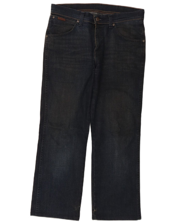 Wrangler Herre Alaska Straight Jeans W32 L27 Marineblå Bomuld