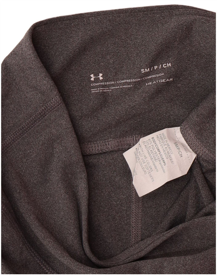 UNDER ARMOUR Dame Heat Gear Leggings UK 10 Small Grey Polyester