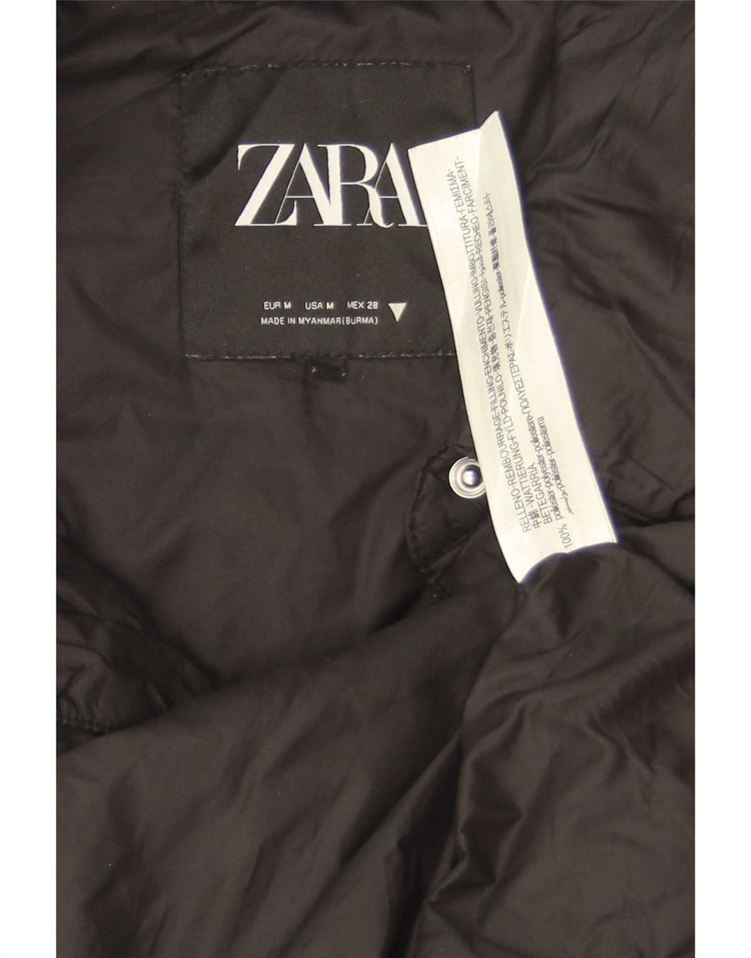 Zara Windbreaker Coat UK 14 Medium Sort Polyester