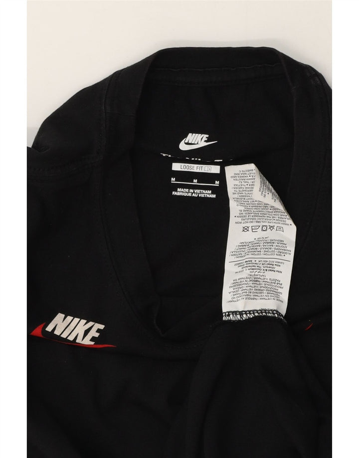 Nike Herre Loose Fit Grafisk T-shirt Top Medium Sort Bomuld