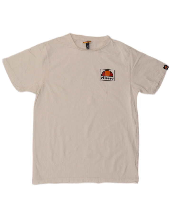 ELLESSE Herre T-Shirt Top Lille Hvid Bomuld