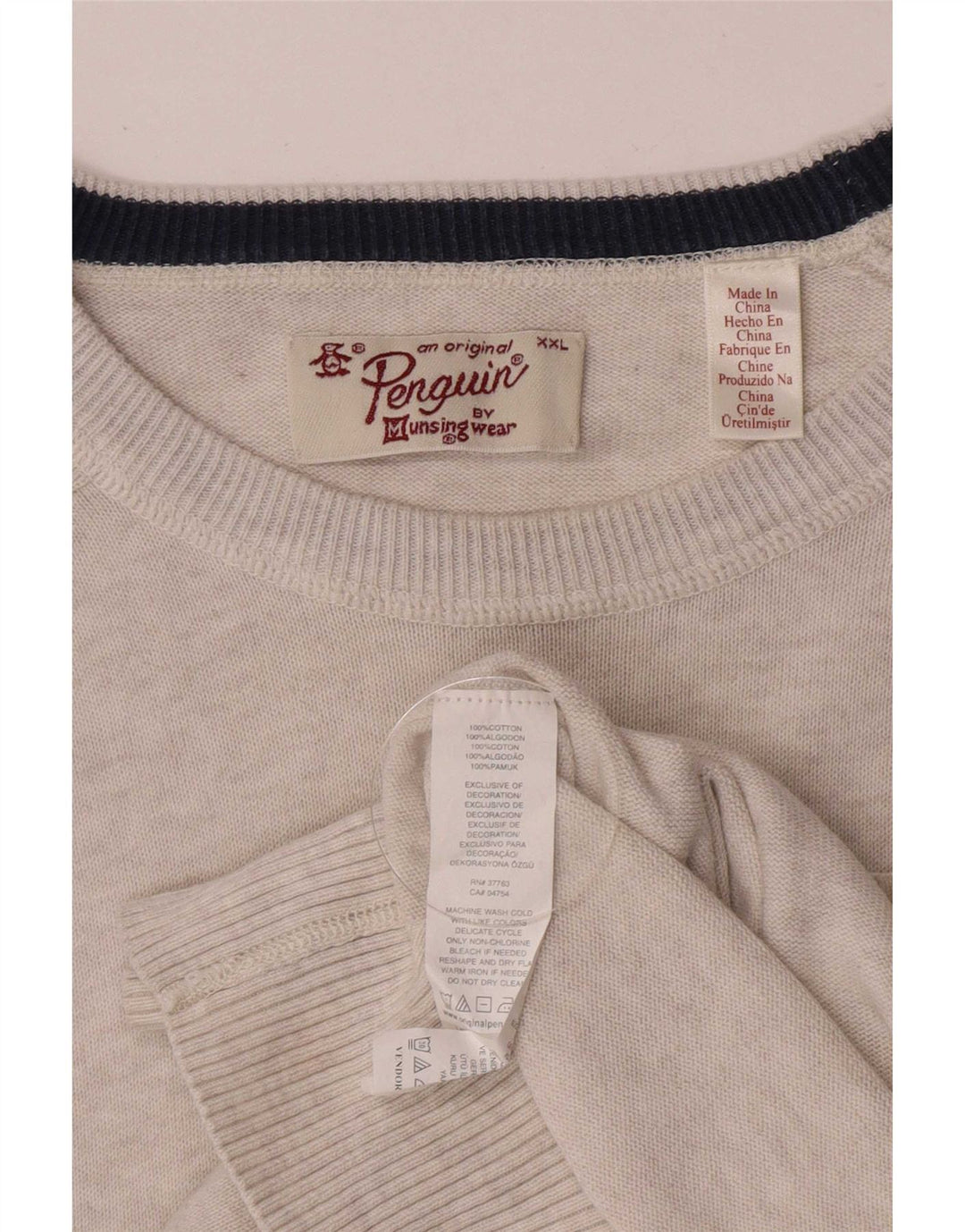 Penguin Herre Boat Neck Jumper Sweater 2XL Grå Bomuld