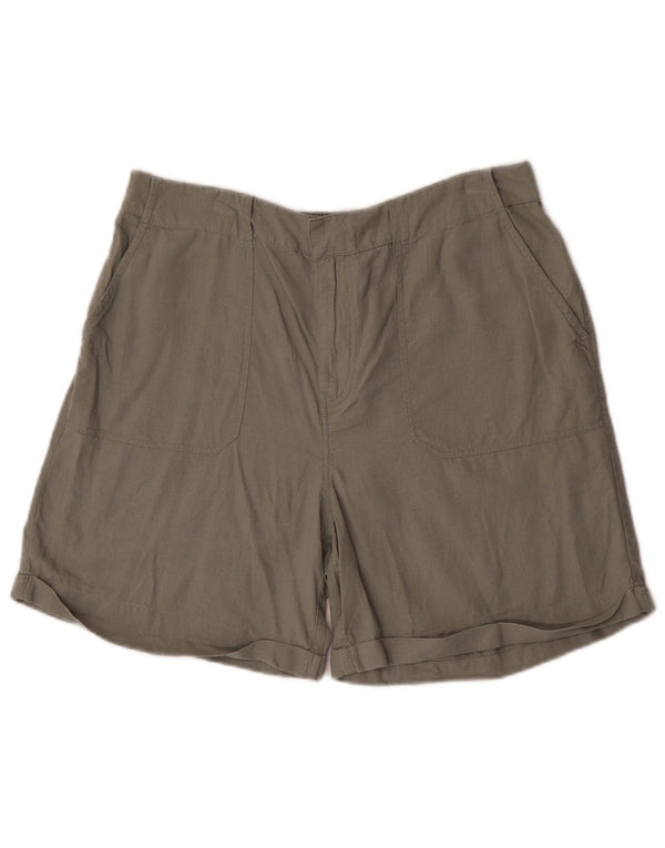 Fat Face Dame Chino Shorts UK 14 Large W32 Khaki Linen