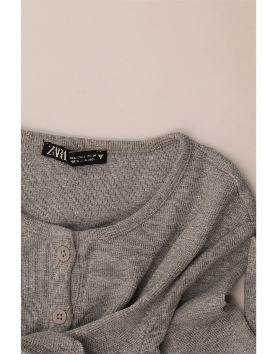 Zara Womens Crop Top UK 8 Small Grå