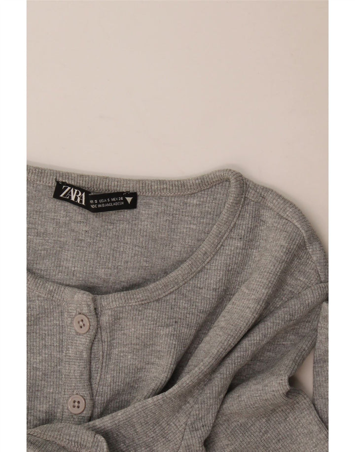 Zara Womens Crop Top UK 8 Small Grå