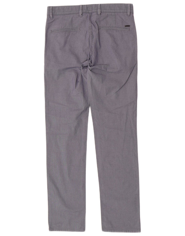 Hugo Boss Herre Slim Fit Chinobukser W31 L32 Marineblå plettet bomuld