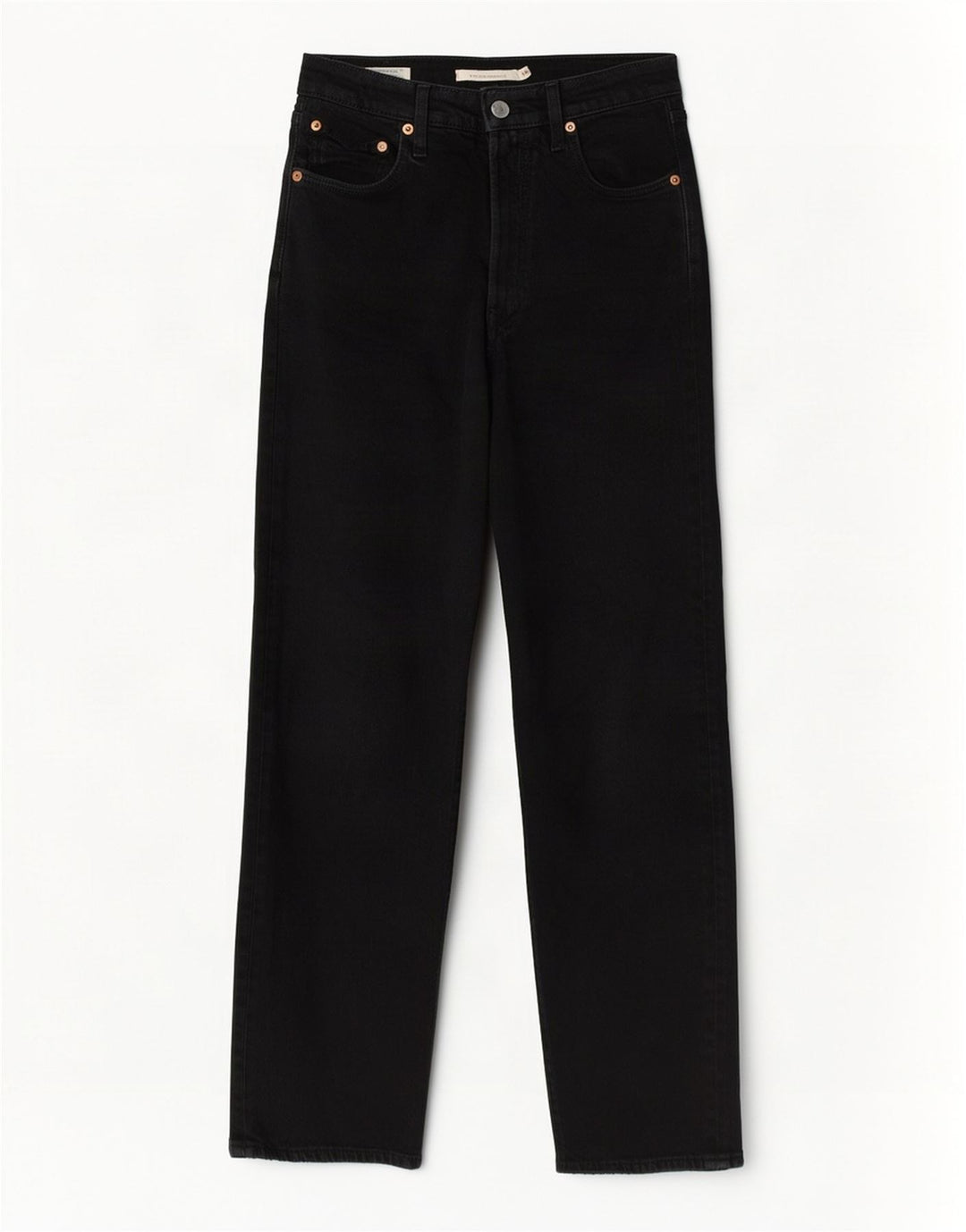 Levi's Dame Ribcage Straight Jeans W24 L27 sort bomuld