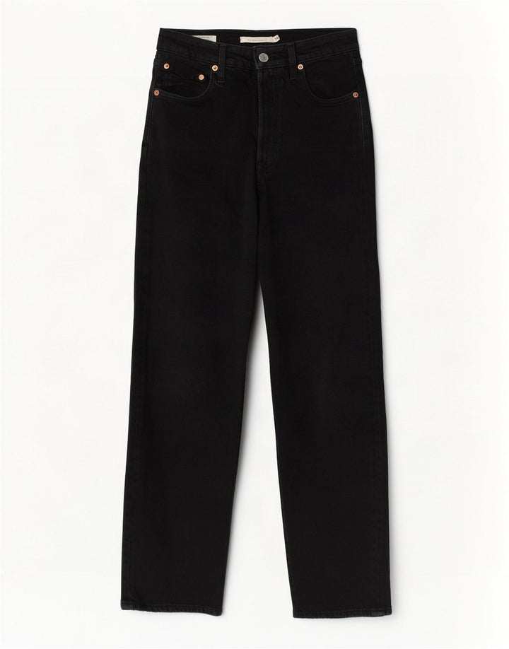 Levi's Dame Ribcage Straight Jeans W24 L27 sort bomuld