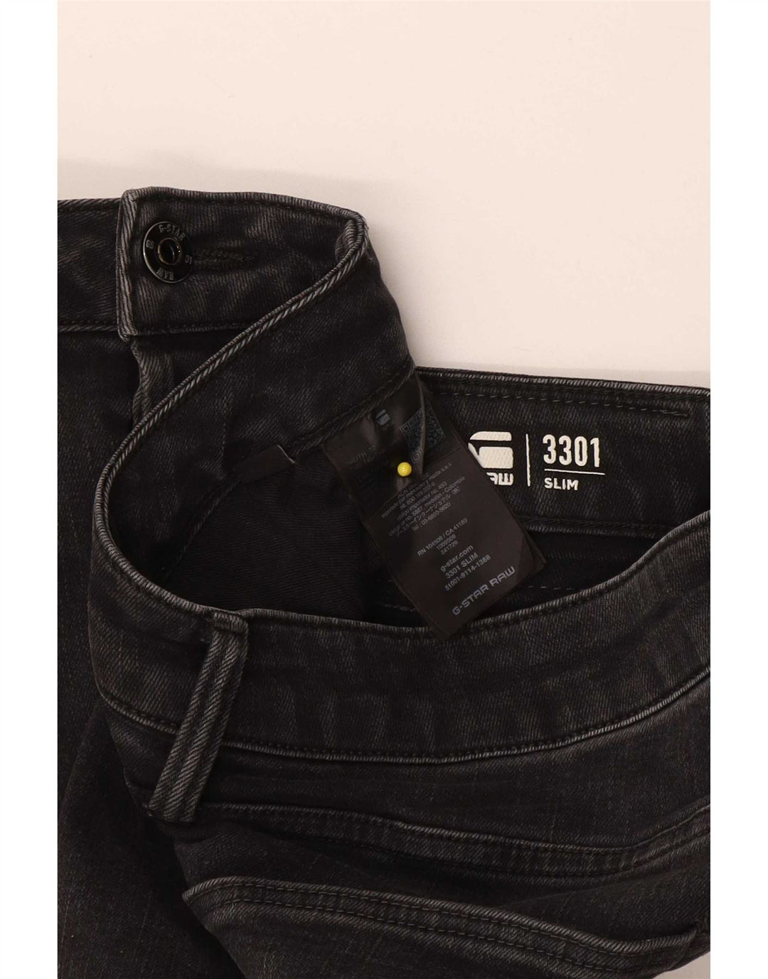 G-Star Herre 3301 Slim Jeans W32 L34 Sort Bomuld