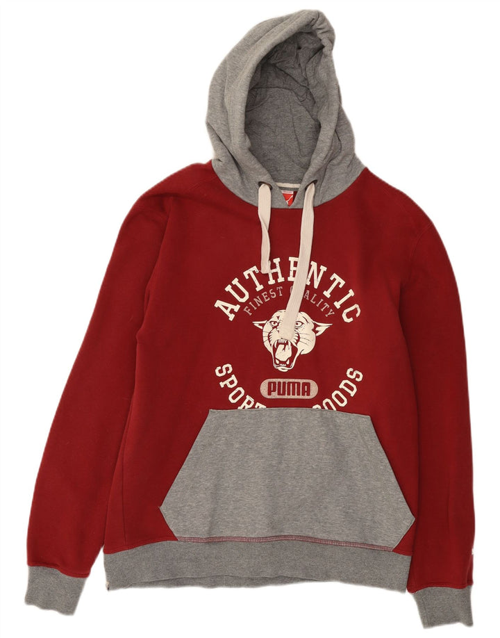 Puma Herre grafisk hættetrøje Jumper Medium Rød Colourblock Bomuld
