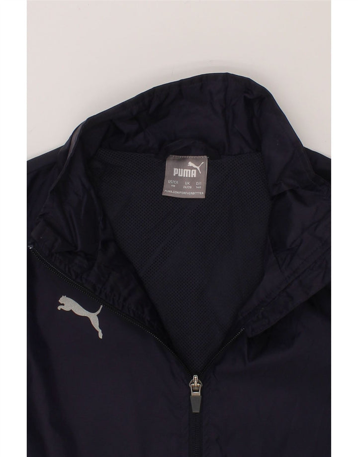 PUMA Boys Rain Jacket 9-10 Years Navy Blue Nylon Vintage Puma and Second-Hand Puma from Messina Hembry 