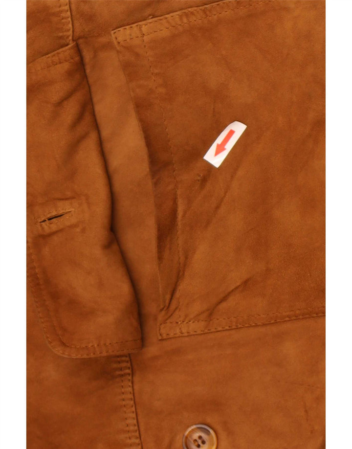 Vintage herre ruskind bomberjakke IT 54 2XL Beige