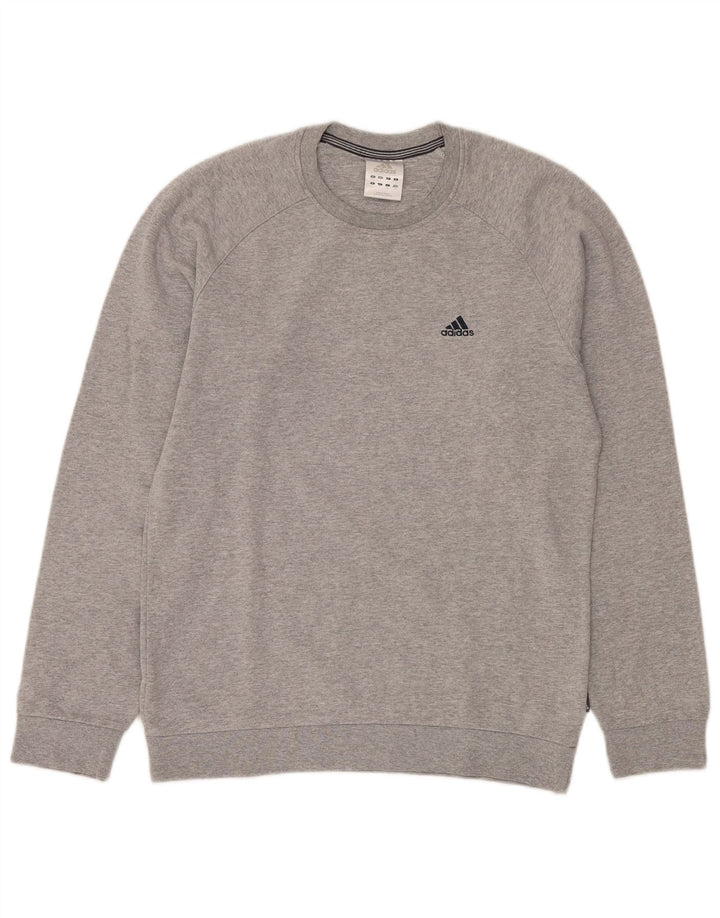 ADIDAS Sweatshirt til mænd, lille grå bomuld