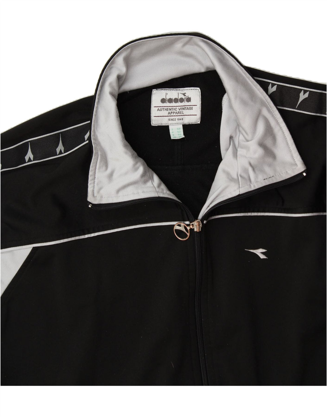 DIADORA Herre grafisk træningsdragt topjakke UK 40 Medium Sort Colourblock