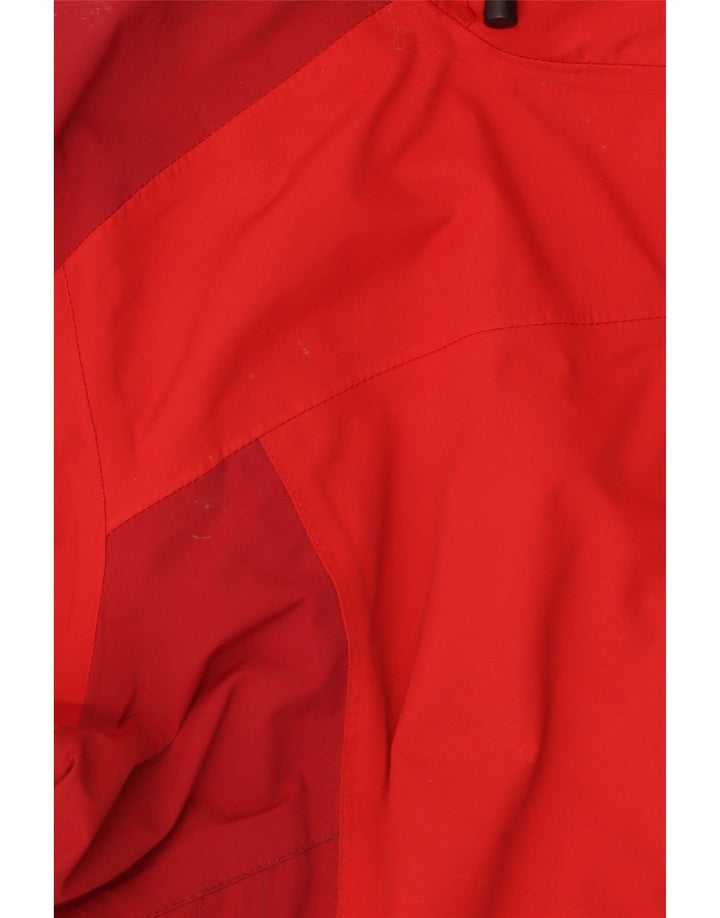 Musto Kvinders Grafiske Hættetrøje Regnjakke UK 14 Large Rød Colourblock