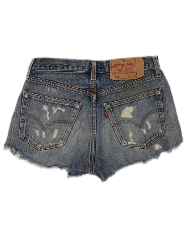 Levi's Womens 501 Distressed Denim Shorts W31 Medium Blue