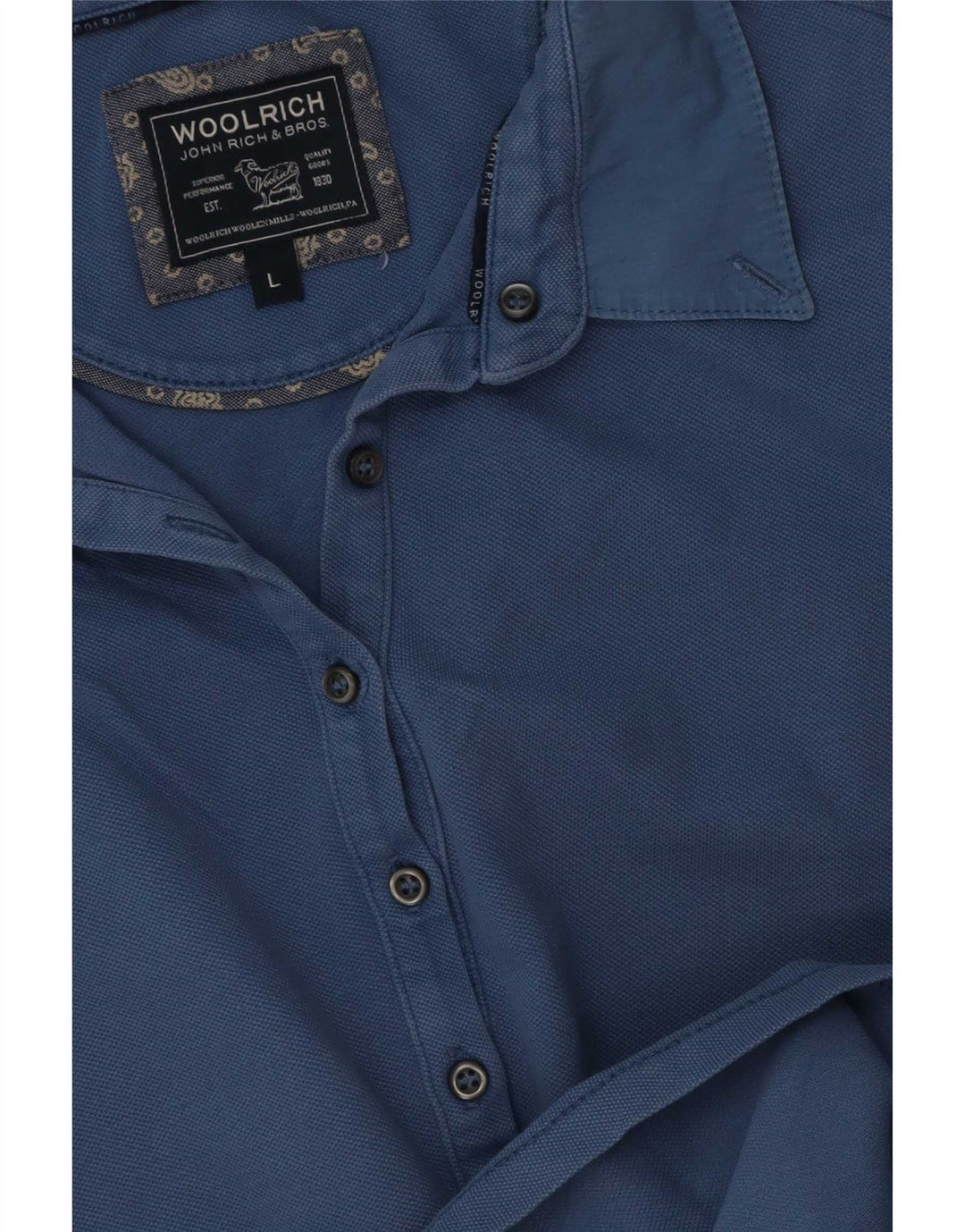Woolrich Dame Polo Shirt UK 16 Large Blue