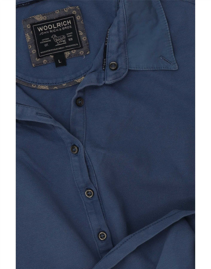 Woolrich Dame Polo Shirt UK 16 Large Blue