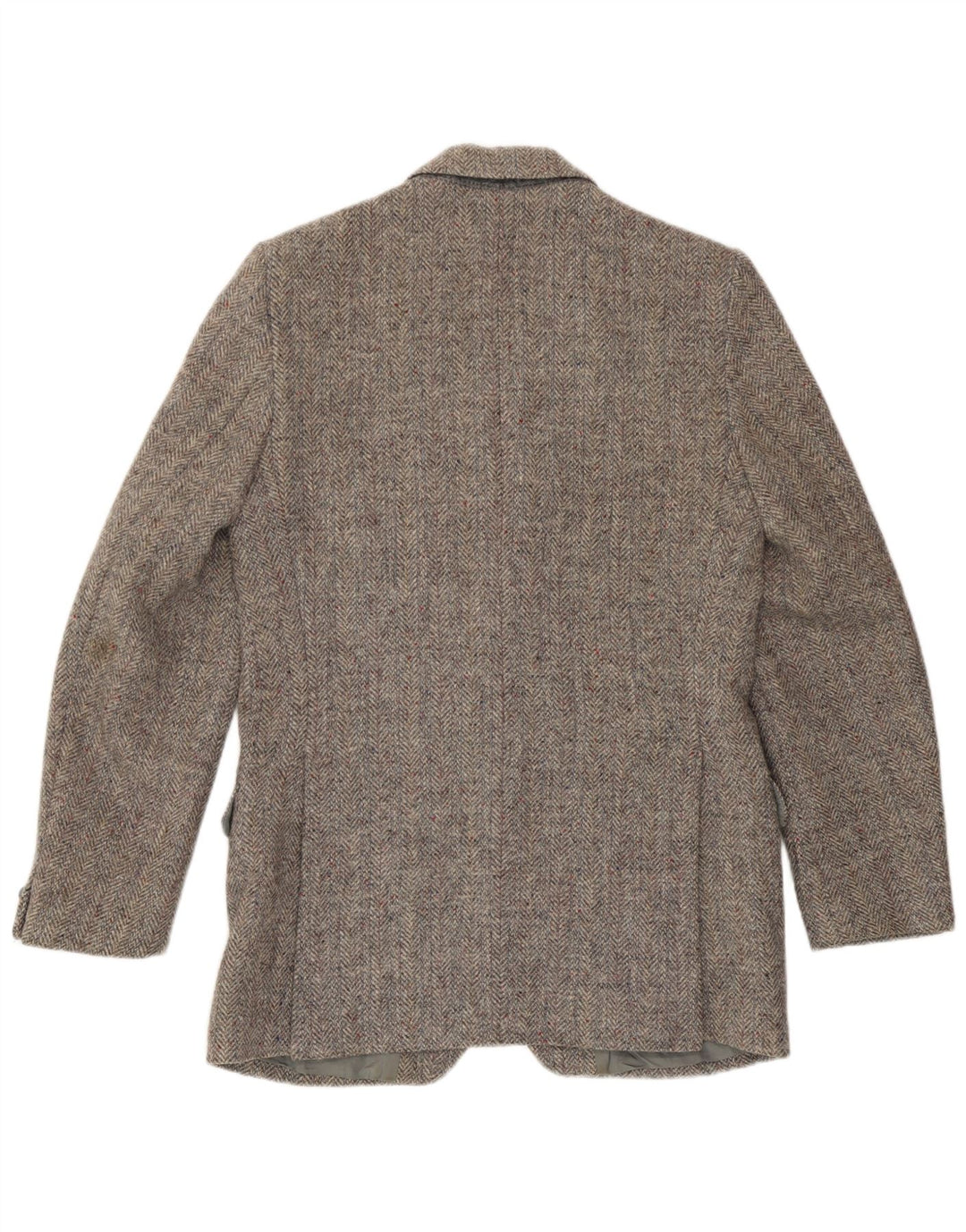 Harris Tweed Herre 2 Button Blazer Jacket UK 36 Small Grey Herringbone