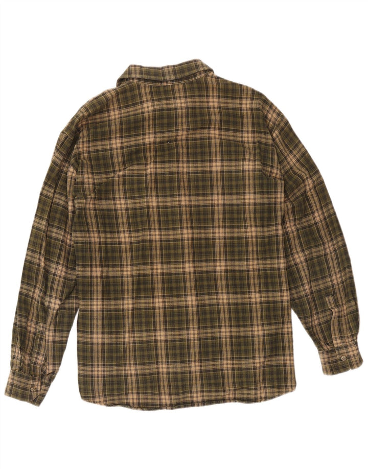 European Project Herre Flanelskjorte XL Khaki Ternet Bomuld