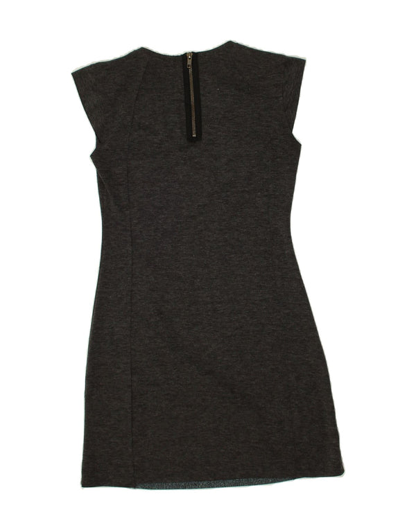 DESIGUAL Womens Graphic Sheath Dress UK 6 XS Grey Patchwork