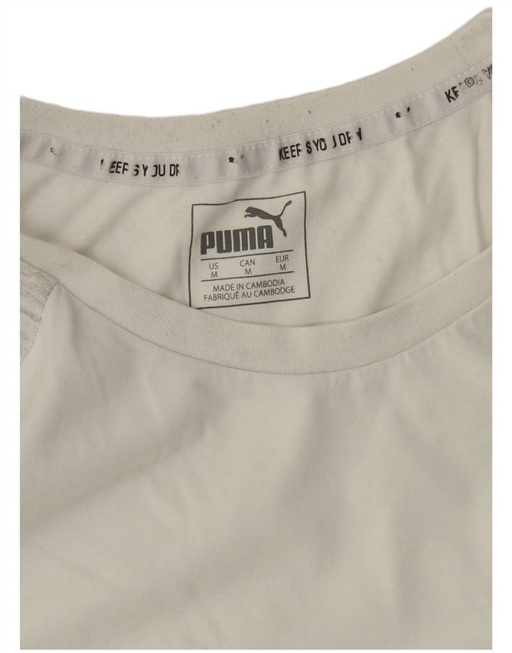 Puma Herre T-Shirt Top Medium Hvid Flecked