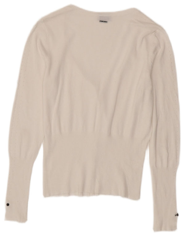 Liu Jo Dame Cardigan Sweater UK 10 Small White